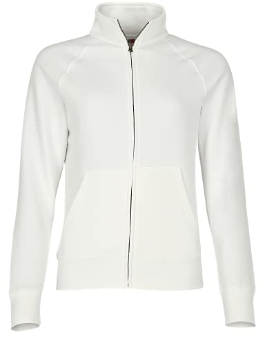 Fruit of the Loom Felpa Invernale con Zip Donna (M) (Bianco)