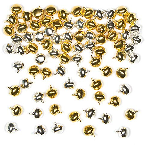 Baker Ross Gold and Silver Jingle Bells — Creative Christmas Art and Craft Supplies for Kids' Projects and Decoration (Pack of 150) AF831