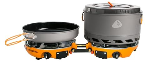 Jetboil Genesis Basecamp Camping and Overlanding Stove Cooking System with Camping Cookware Orange