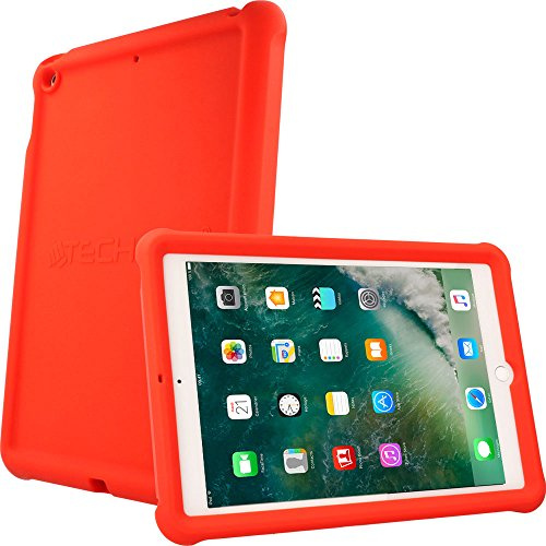 TECHGEAR Bumper Case fits iPad 9.7 6th Generation 2018 / 5th Generation 2017, Rugged Shock Proof Soft Silicone Protective Easy Grip Case + Screen Film - Kids & School Friendly Case