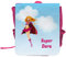 Kinder-Rucksack mit Namen Dora und schönem Superheldinnen-Motiv und Text - Super Dora - für Mädchen