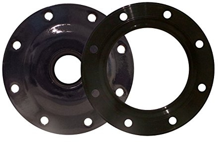 Flanschplatte 8-Loch 180 mm mit 1 1/2 Zoll IG und Dichtung als Adapter für Elektroheizstäbe
