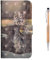 Grandoin für Galaxy S9 Hülle, Handyhülle im Brieftasche-Stil für Samsung Galaxy S9 Handytasche PU Leder Flip Cover 3D Bunte Muster Book Case Schutzhülle Etui Case - Katze und Tiger