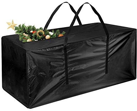 TUPARKA Weihnachtsbaum Aufbewahrungstasche,Tragetasche für weihnachtsdekoration Large Size Fit für 7 'Tree 48x 15 x 22(Schwarz)