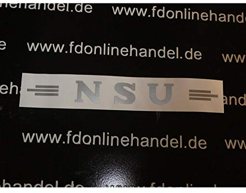 NSU Schriftzug, Sticker, Tank Schriftzug Deko, zum Oldtimer Restaurieren von Lack & Verkleidung. Motorrad Emblem Alternative