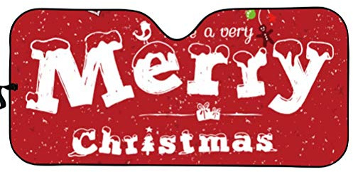 Chaqlin Front Auto Auto Universal Windschutzscheibe Sonnenblende Frohe Weihnachten Design Innen Sonnenblende Fahrzeug Zubehör Rot