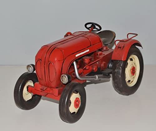 JS Garten Deko Blechtraktor Nostalgie Modellauto Oldtimer Marke Porsche Super L 319 Traktor Modell aus Blech L 28 cm
