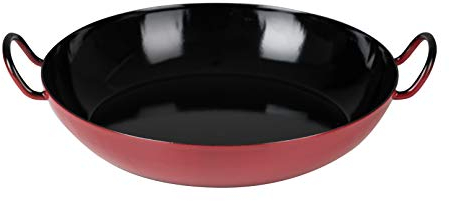 Riess, 0602-020, Schlemmerpfanne 26, CLASSIC - COLOR ROT, Durchmesser 26 cm, Höhe 5.9 cm, Emaille, rot/schwarz, Servierpfanne, Induktion
