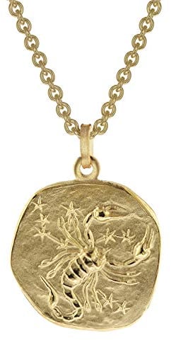 trendor Skorpion Sternzeichen Ø 20 mm Herrenkette Gold auf Silber Tierkreiszeichen, zeitloser Halsschmuck für Herren, tolle Geschenkidee, 39070-11-50 50 cm
