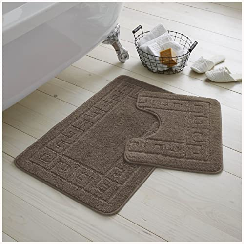GC GAVENO CAVAILIA Badematte, wasserabsorbierend und schnell trocknend, mit Rutschfester Unterseite, maschinenwaschbar, 50 x 80 cm, 50 x 40 cm, 2-teilig