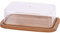 EH Excellent Houseware Beurrier en Bambou avec Couvercle 19 x 12 cm Beurrier