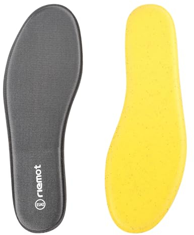 riemot Solette Memory Foam Uomo Donna, Soletta Scarpe per Stivali da Lavoro e Scarpe da Passeggio, Sport Solette per Assorbimento Degli Urti e Ammortizzazione, Comfort, Soffice uomo grigio EU43
