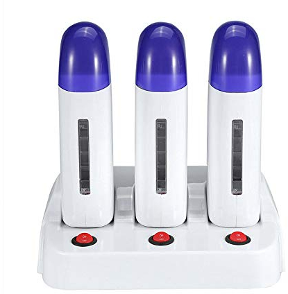 Wachswärmer Mini Enthaarungswach Heizung Haarentfernungsmaschine,Wachsroller Maschine für Enthaaren von Beinen und Körper,Frauen Männer Schmerzlos Schnelles Wachsen,Single/Double/Triple Waxing Heaters