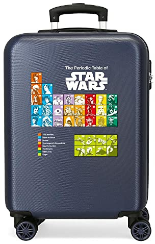 Star Wars Badges Kabinentasche, Blau, 38 x 55 x 20 cm, starr, ABS, seitlicher Zahlenkombinationsverschluss 34 2 kg, 4 Doppelrollen, Handgepäck.