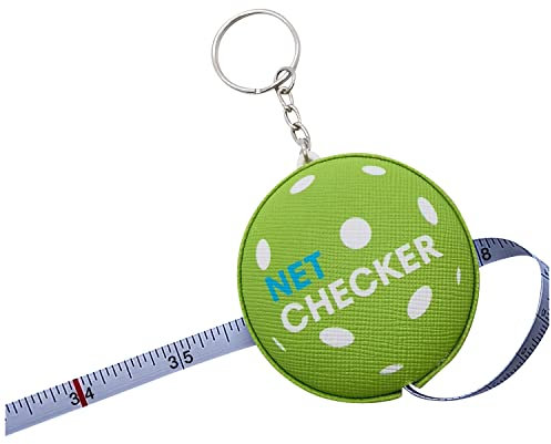 Scoring Right Pickleball Nettohöhe Maßband und Schlüsselanhänger, tragbares Maßband zum Messen von Gurkenball-Nettohöhe, grün