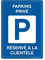 AUA SIGNALETIQUE - Panneau Prépercé avec Angles arrondis - Parking Privé Réservé à La Clientèle - 300x420 mm, Aluminium Dibond 3mm