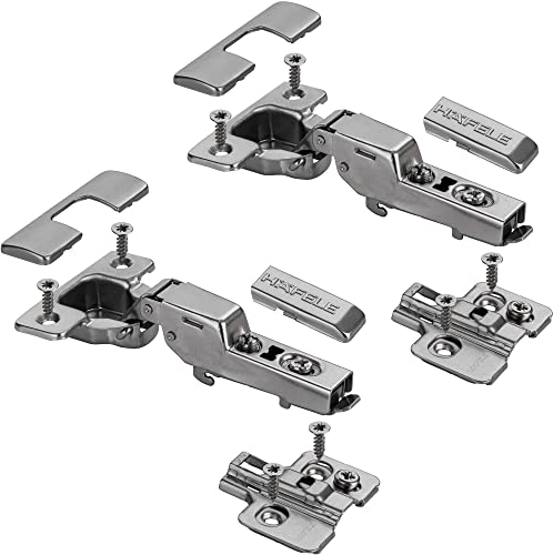 Gedotec Charnière de porte de cuisine - 1 ensemble de charnières centrales - Fabriquée en Allemagne - Metalla Premium 110° - Charnières de pot 35 mm - Charnières à visser - Atténuation en douceur