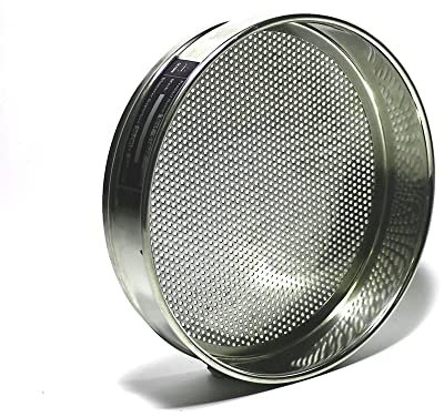 JINGERL Horticultural Soil Sieve Round Hole Screen All 304 SUS Blueberry Bodh Beads Sample Sieve Diam. 20cm Aperture 1 mm - 40 mm (Color : Aperture 3 mm)