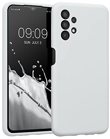 kwmobile Handyhülle kompatibel mit Samsung Galaxy A13 4G Hülle - gummierte Handy Case aus Silikon in Weiß matt