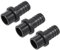 sourcing map Lot de 3 raccords de tuyau en PVC cannelé 16 mm x 20 mm OD robinet droit adaptateur de tuyau raccord rapide, noir