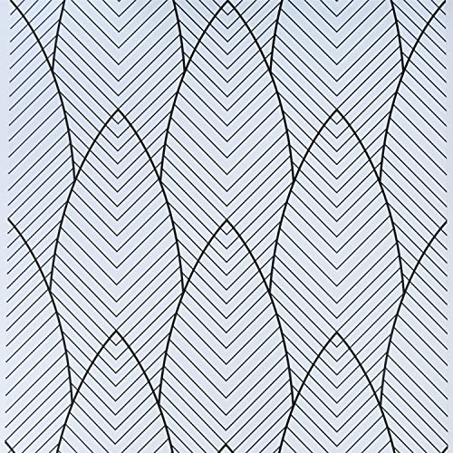 FENTIS Tapete mit Schwarzen Streifen Tapete Abziehen und Aufkleben Selbstklebendes Kontaktpapier Kunststoff-Vinylfolie mit Klebriger Rückseite Moderne Baum Abnehmbare Rolle für Schlafzimmer 44,5x500CM