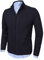AOLI RAY Herren Strickjacke Stehkragen Cardigan mit Reißverschluß und Taschen Feinstrike Pullover Navy Blau M