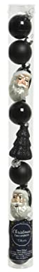 Weihnachtskugeln Glas 3cm x 9 Stück Figuren Mix Christbaumschmuck Set Schwarz