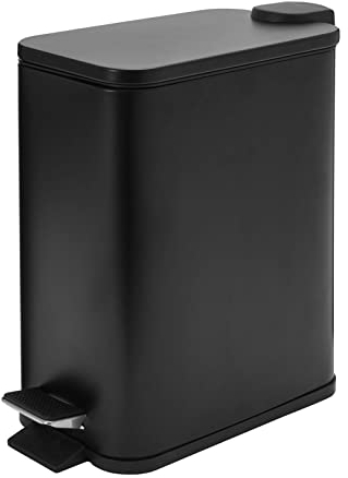 Access Hardware Narrow Profile Matte Black Bathroom Bin 5l