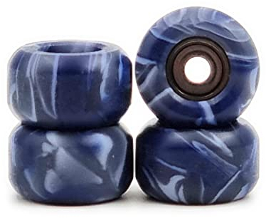 SPITBOARDS Fingerboard Swirl Wheels Polyurethane CNC Lathed Bearing Wheels - Blue Swirl