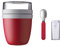 Mepal Set Lunchpot Faltbarer Löffel Ellipse – Nordic Red – praktischer Müslibecher und Behälter für Transport von Lebensmitteln
