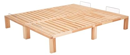 Gigapur Kiefer massiv Holzbett G56, naturbelassen, mit Standardfuß 25 cm Höhe, inkl. Lattenrost und Matratzenbügeln, Liegefläche 170x200cm Best. aus 1x 80 x 200 cm, 1x 90 x 200 cm