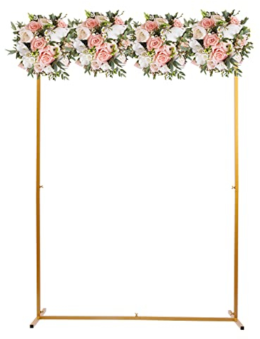 Hochzeitsbogen, 2m x 1,5m Goldener Ballonbogen-Ständer für Hochzeitszeremonie, Gold Metall Hintergrundständer für Zeremonie, Geburtstag, Party, Feier