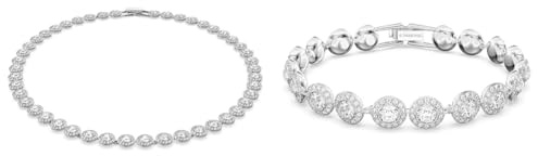 Swarovski Una Angelic Halskette & Armband, Rundschliff, Roségold plattiert