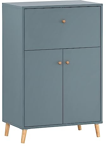 Lomadox Sekretär Schreibtisch in blau, B/H/T: ca. 65,2/101,7/39 cm