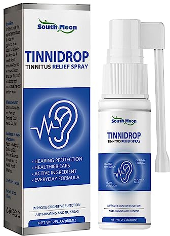 Linderung von Tinnitus bei Ohrensausen,Tinnidrop Tinnitus-Ohrenschmalz-Reinigungsspray | 60 ml Ohrenschmalz-Reiniger, Tinnitus-Spray, lindert Tinnitus, Ohrenrücken, Ohrenbeschwerden, Mingchengheng