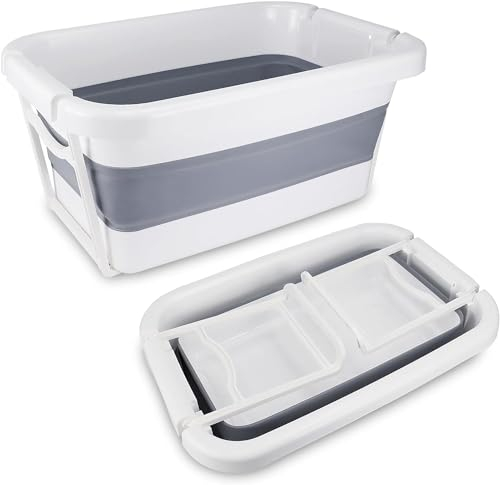 ddLUCK Bañera Plegable para Perros, bañera portátil para Mascotas, bañera Plegable Resistente para Cachorros, Perros pequeños, Gatos con Fuerte Apoyo, Gris (sin Orificio de Drenaje)