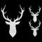 Glitzerdeals Bügelbilder Glitzer Hirsch Silhouetten 3er Set Oktoberfest silber Aufbügler für Textilien Karneval Kostüm Hirsch Bügelflicken Oktoberfest Fasching Patch zum Aufbügeln Hirsch