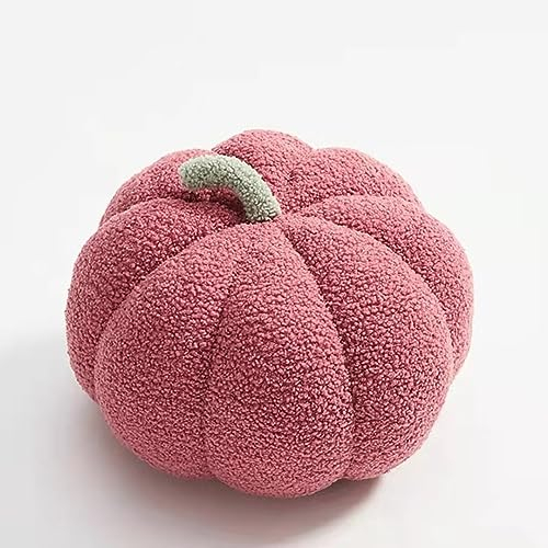Kürbis Kissen, 3D Gefüllte Kürbis Dekokissen, Schlafzimmer Dekoration, Halloween Kürbis Deko Kissen, Kürbis Überwurfkissen, Home Decoration, Purpur Rosa, 30cm