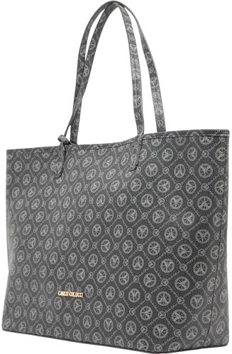 Carlo Colucci Großer Shopper mit Logoprint Schwarz OS