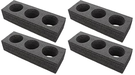 WeBert Plateaux Porte-Boissons en Mousse, 4 Porte-Verres en Mousse, Plateau Porte-gobelets à café à emporter for Camping, caravanes, Camping-Cars, Bateaux – Espace for 3 Tasses