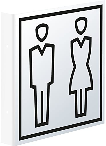 Dreifke® Schild I Tür-Fahnenschild Piktogramm Frauen- und Männer-WC, Kunststoff, 150x150mm