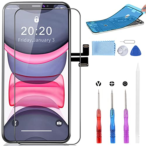 Beefix Display für iPhone 11 Pro Max LCD Bildschirm Ersatz 6.5 3D Touchscreen Digitizer Bildschirm Rahmenbaugruppe mit Reparaturwerkzeugen (Modell A2161, A2220, A2218)