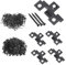 YORKING 300Pcs Composite Decking Clips 8mm Fastener Board Clip Composite Decorative Plate Hidden Fixing Fastener Metal Clip with 100 Stainless Steel Screw for Woodworking Floor Fixing
