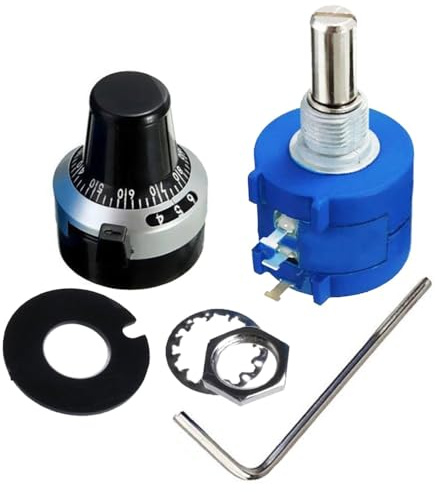 3590S-2-102L Präzisions-Mehrdrehpotentiometer, 1 K Ohm, 10 Umdrehungen, drahtgewickelte Potentiometer, Set, verstellbarer Linearwiderstand mit Drehknopf
