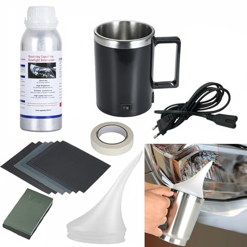 TMoriais Kit de Pulido para Faros de Coche - Restauración Profesional de Faros - ¡Haz Que Tus Faros Brillen como Nuevos! - Incluye Kit de Pulido y Abrillantador para Faros de Coche