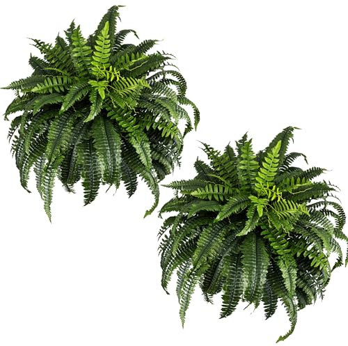 NeosCA Plantas artificiales gigantes de helecho Boston para exteriores, resistentes a los rayos UV, realistas, sedosas, sintéticas, grandes para exteriores, decoración de oficina, sala de estar,