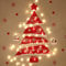 XUBX árbol de Navidad ramita con Luces LED, árbol de Navidad Escalera, Marco de Madera de la Pared iluminada árbol de Navidad, Navidad Escalera árbol de decoración con Santa Claus y Campanas