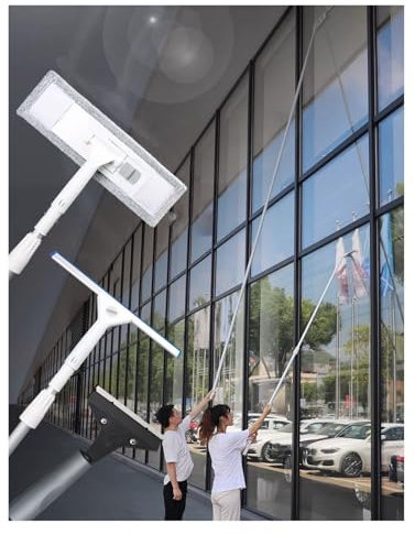Limpiacristales Limpiador de Ventanas Poste De Limpieza De Ventanas Extra Largo De 3, 4, 5, 6 Y 7 M, Juego De Limpieza/lavado De Vidrio Giratorio Con Paleta, Herramientas De Limpieza De Ventanas Para