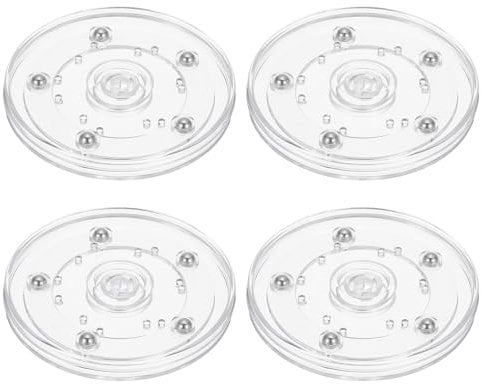 PATIKIL 4 Inch Heavy Rotating Swivel Stand, 4Pcs 360˚ Rotation Lazy Susan Turntable with Steel Ball Bearings for Model Base Rotating Plants TV Computers Monitors, Clear
