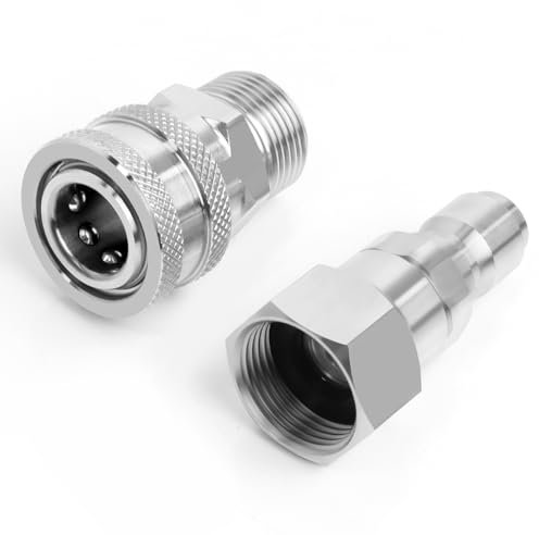 Pressure Washer Anti-Tangling Quick Connect Swivel Fitting kit M22 14mm to 3/8 Quick Connect for Pressure Washer Hose, 5000 PSI